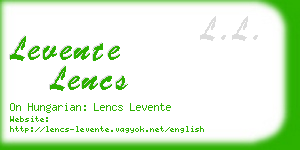 levente lencs business card